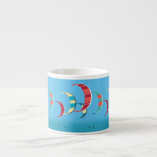 Blue Kiteboarding Design Espresso Cup (Front)