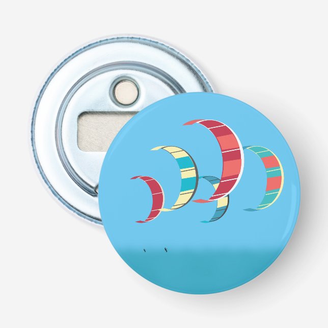 Blue Kitesurfing Design Bottle Opener (Front)