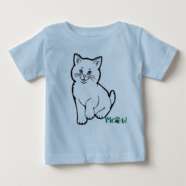 Blue kitten  baby T-Shirt (Front)