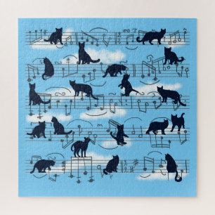 blue kittens and musical notes jigsaw puzzle