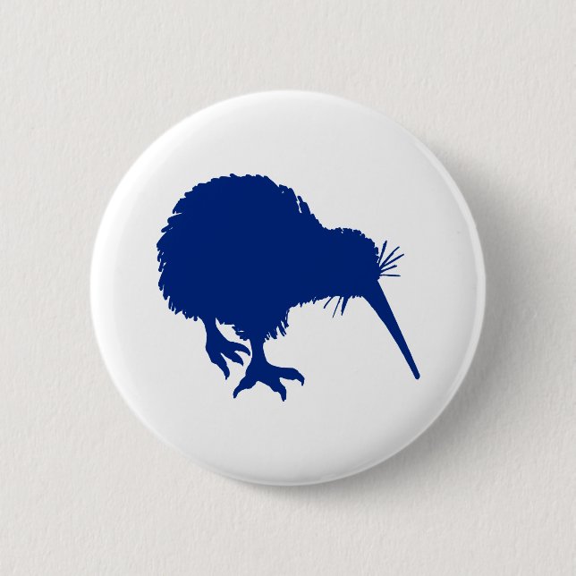 Blue Kiwi 6 Cm Round Badge (Front)