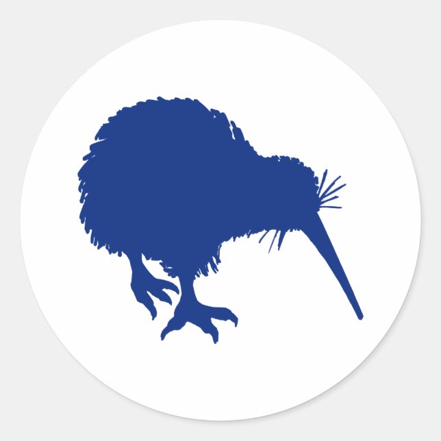 Blue Kiwi Classic Round Sticker (Front)