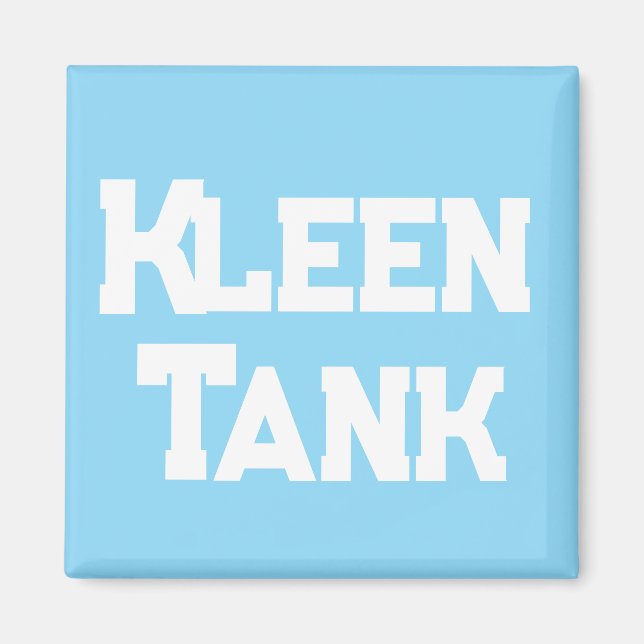 Blue Kleen Tank Logo Waves Water typography Magnet (Front)