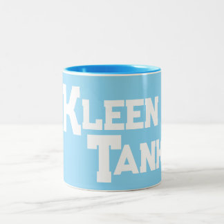 Blue Kleen Tank Logo Waves Water typography Two-Tone Coffee Mug