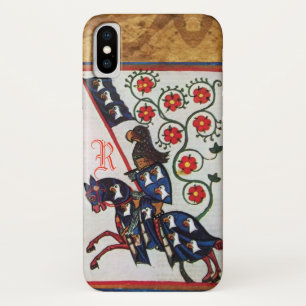 BLUE KNIGHT MEDIEVAL PARCHMENT MONOGRAM iPhone X CASE