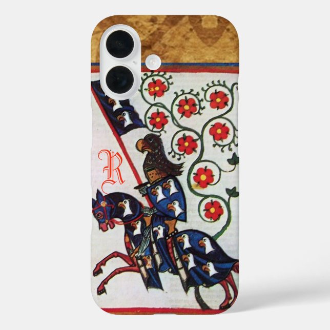 BLUE KNIGHT MEDIEVAL PARCHMENT MONOGRAM Case-Mate iPhone CASE (Back)