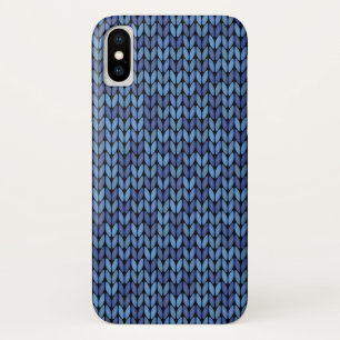 Blue Knit Pattern iPhone X Case
