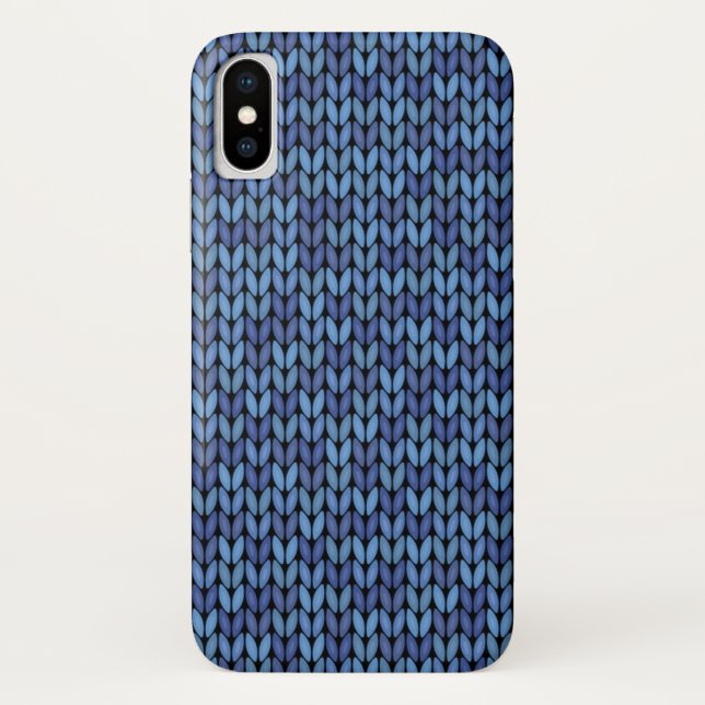 Blue Knit Pattern Case-Mate iPhone Case (Back)