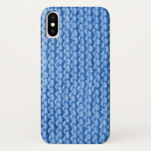 Blue Knit Pattern iPhone X Case