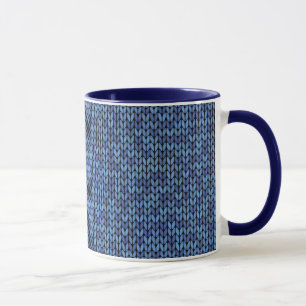 Blue Knit Pattern Mug
