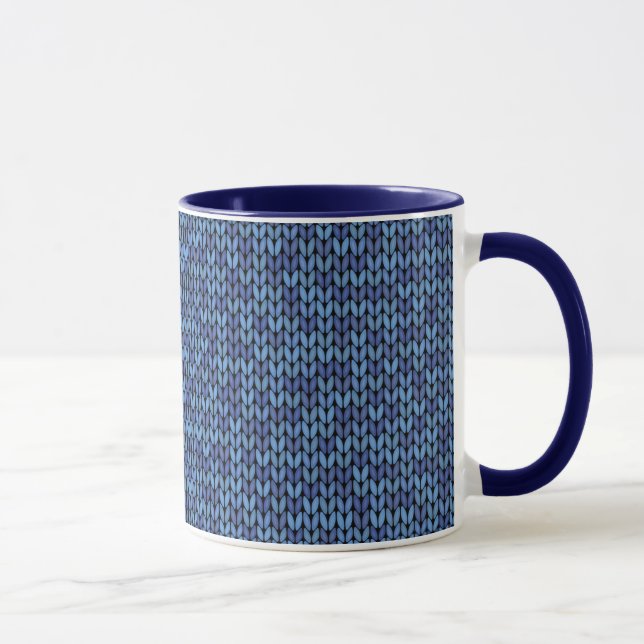 Blue Knit Pattern Mug (Right)