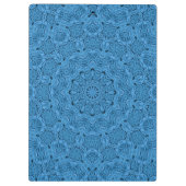 Blue Knit Pattern Vintage Fractal Kaleidoscope Clipboard (Back)