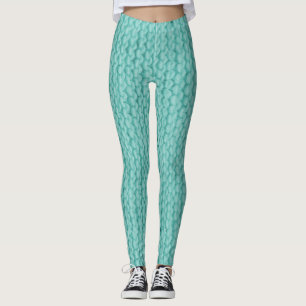 Blue Knit Yarn Crochet Wool Cute Original Leggings