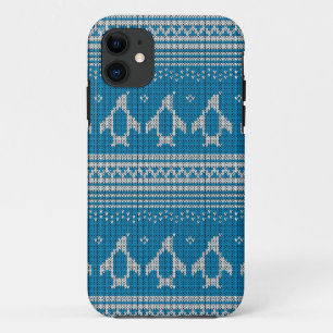 Blue Knitted Background iPhone 11 Case