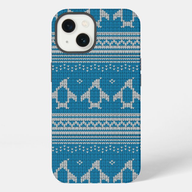 Blue Knitted Background iPhone Case (Back)