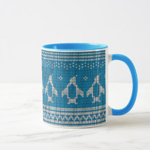 Blue Knitted Background Mug