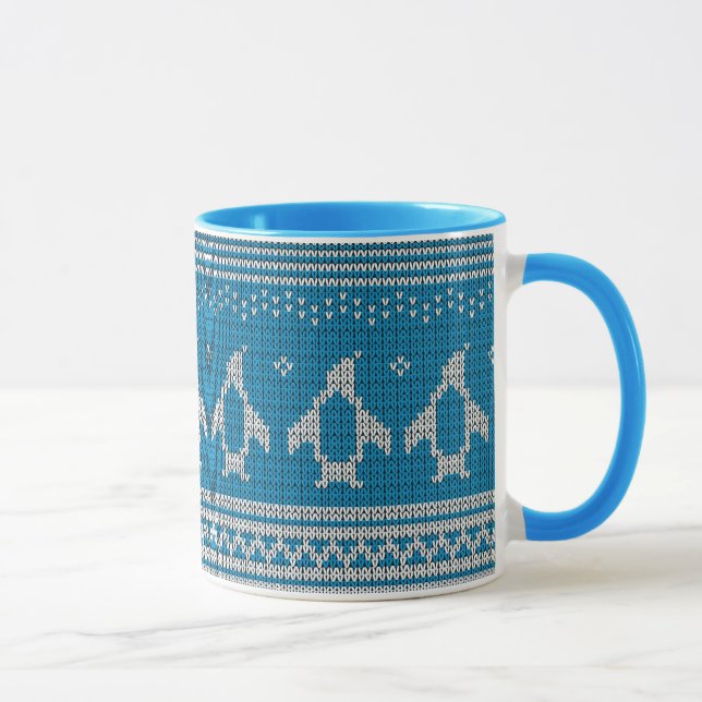 Blue Knitted Background Mug (Right)