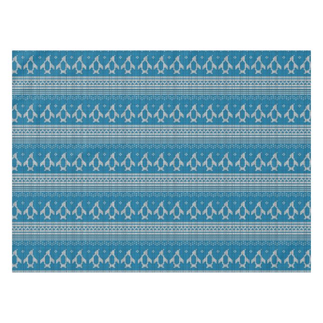 Blue Knitted Background Tablecloth (Front (Horizontal))