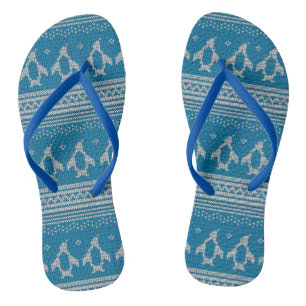 Blue Knitted Background Thongs
