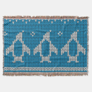 Blue Knitted Background Throw Blanket