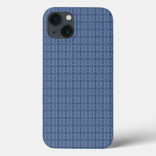 Blue knitted pattern iPhone 13 case
