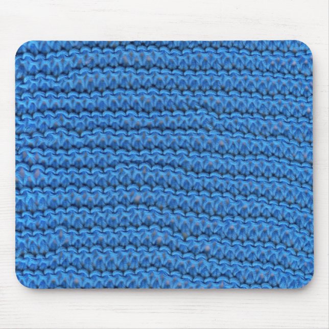 blue knitting mouse mat (Front)