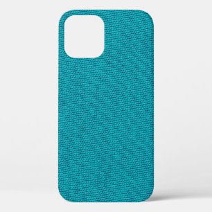 Blue Knitting Wool Texture Closeup iPhone 12 Case