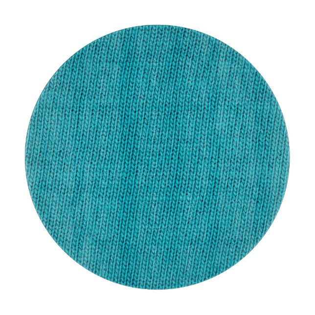 Blue Knitting Wool Texture Closeup Cutting Board (Front)