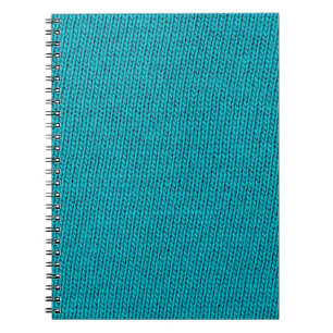Blue Knitting Wool Texture Closeup Notebook