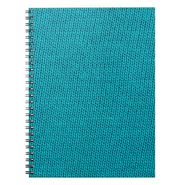 Blue Knitting Wool Texture Closeup Notebook (Front)