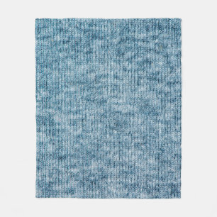 Blue knitting wool texture closeup photo backgroun fleece blanket