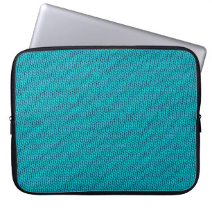 Blue knitting wool texture closeup photo backgroun laptop sleeve