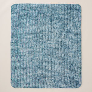 Blue knitting wool texture closeup photo backgroun sherpa blanket