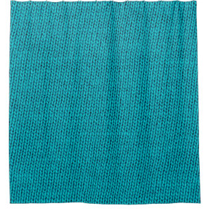 Blue Knitting Wool Texture Closeup Shower Curtain