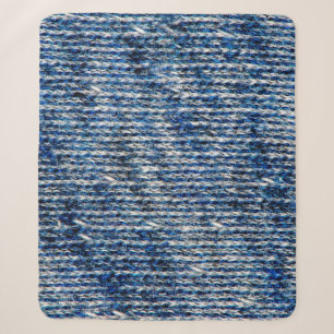 Blue knitting wool texture sherpa blanket
