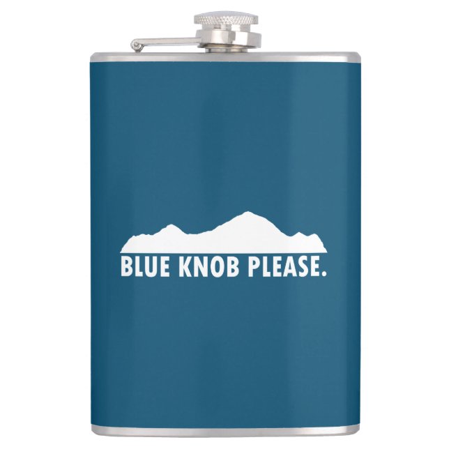 Blue Knob Please Hip Flask (Front)