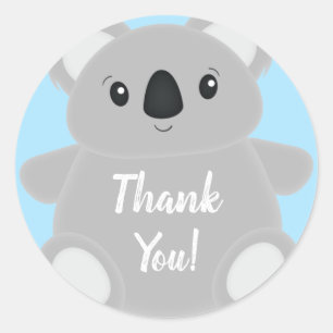 Blue Koala Bear Baby Shower Classic Round Sticker