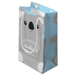 Blue Koala Bear Baby Shower Small Gift Bag