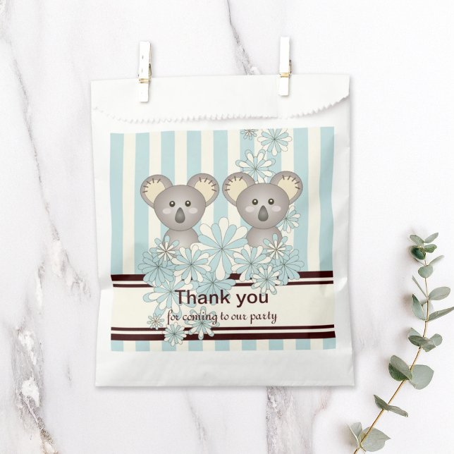 Blue Koala Twin Baby Shower / Kids Birthday Party Favour Bag (Creator Uploaded)