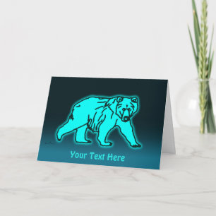Blue Kodiak Bear Card
