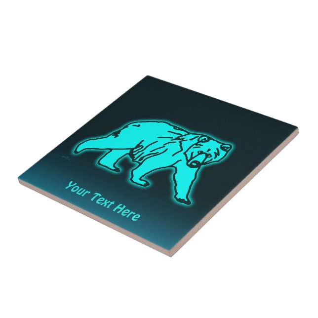 Blue Kodiak Bear Ceramic Tile (Side)