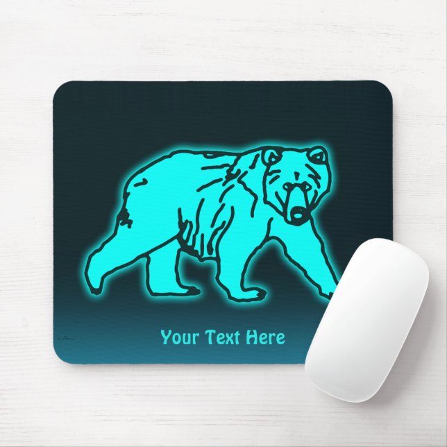 Blue Kodiak Bear Mouse Pad (With Mouse)