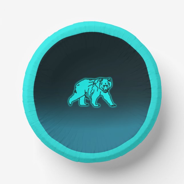 Blue Kodiak Bear Paper Plate (Front)