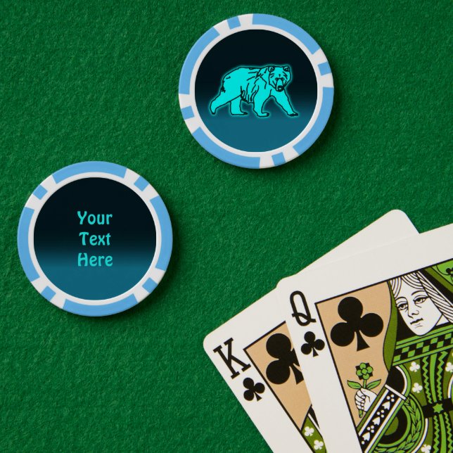 Blue Kodiak Bear Poker Chips (Poker Table (Double))
