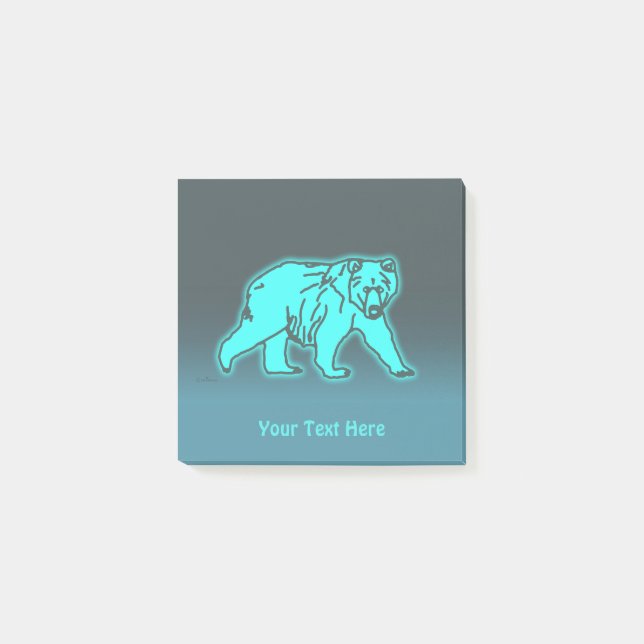 Blue Kodiak Bear Post-it Notes (Front)
