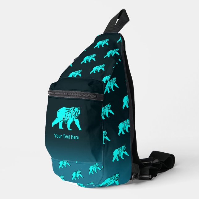 Blue Kodiak Bear Sling Bag (Right Corner)