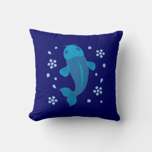 Blue Koi Fish Cushion