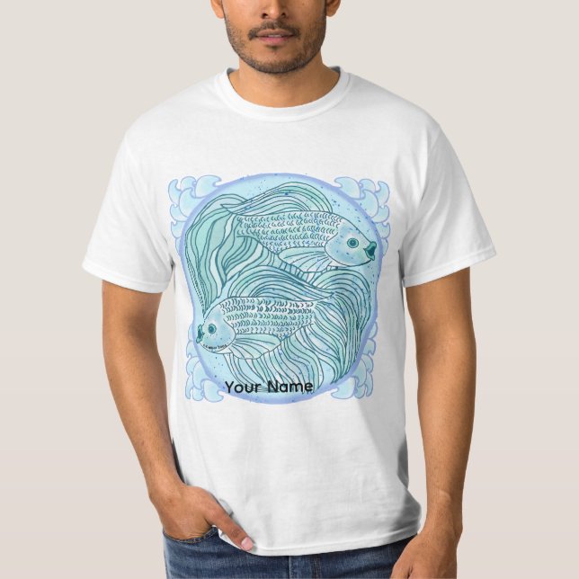 Blue Koi Fish  T-Shirt (Front)