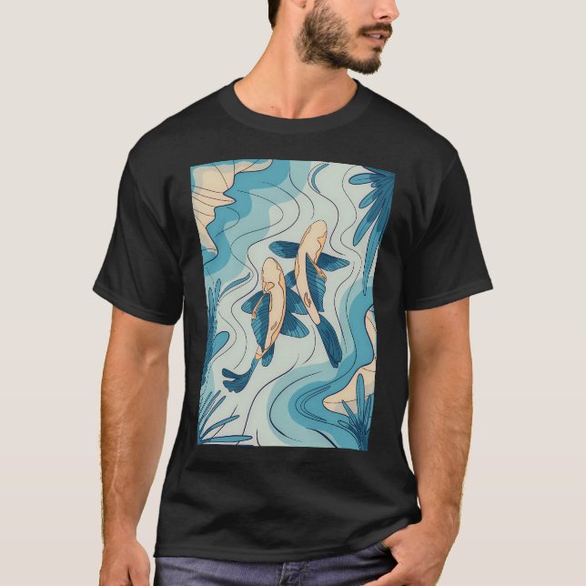 Blue Koi Fish T-Shirt (Front)