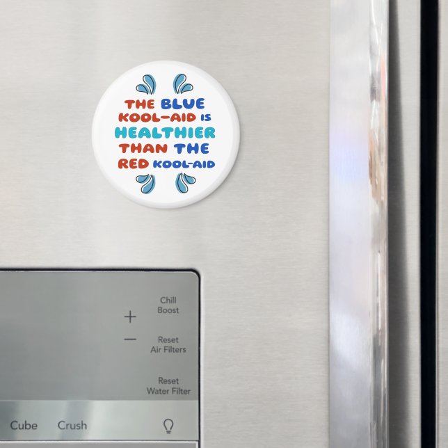 Blue Kool Aid ROUND MAGNET (In Situ (Fridge))